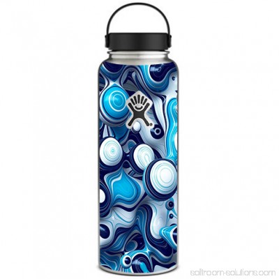 Skin Decal For Hydro Flask 40 Oz Wide Mouth / Mixed Blue Bubbles Glass